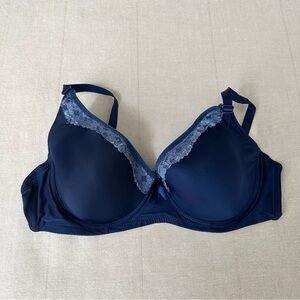 Pink In Love Deep Blue Padded Lace Trim Bra